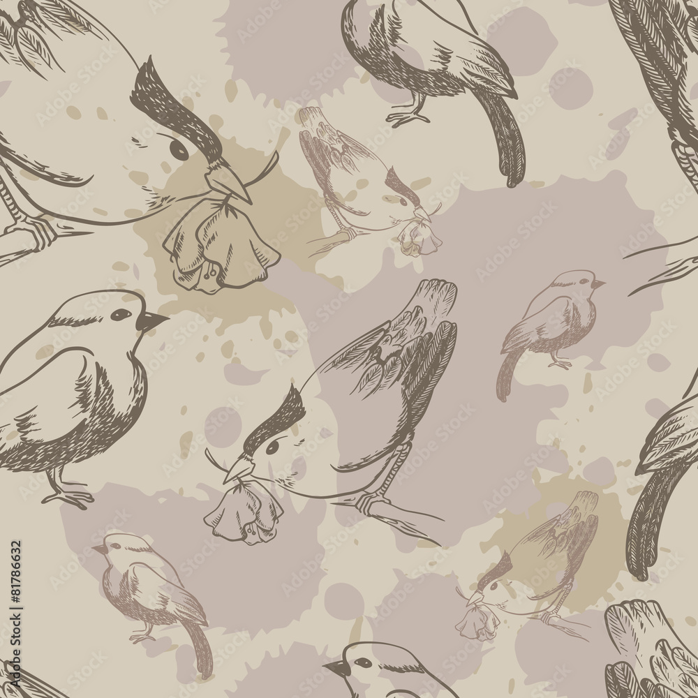 seamless texture with birds seamless texture with birds