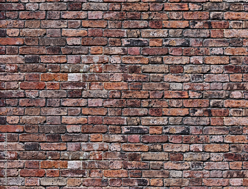 Naklejka premium the old red brick wall