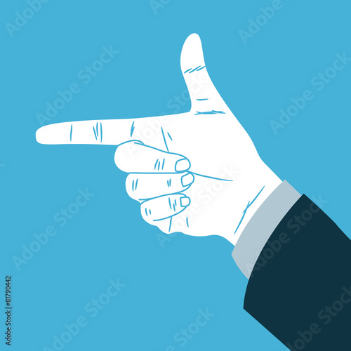 Hand making direction sign