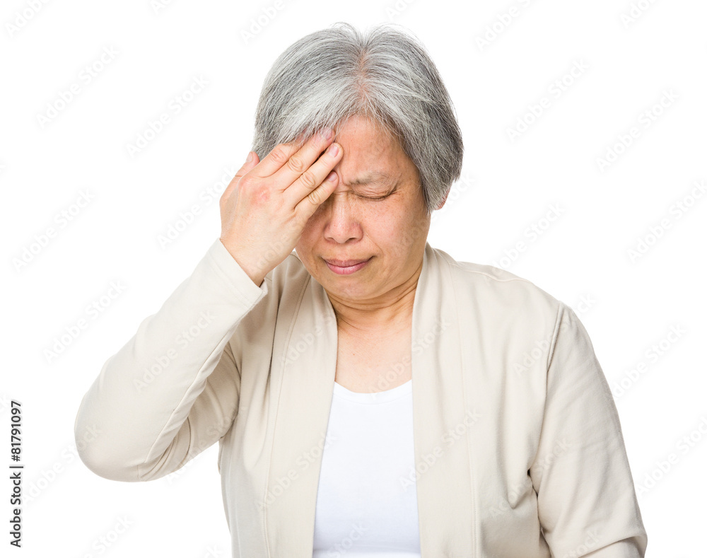 Old woman suffer from headache Old woman suffer from headache