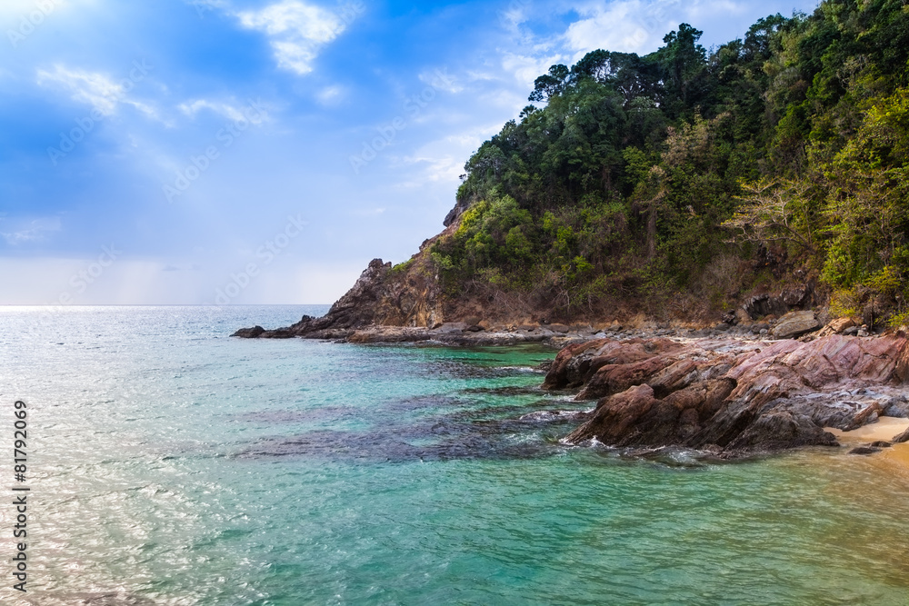 Naklejka premium View of nice tropical beach.