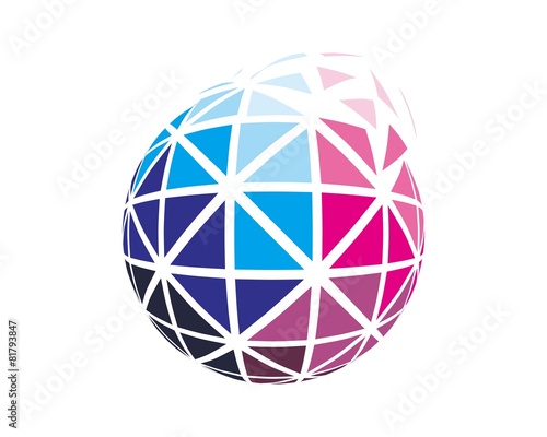 abstract 3D triangle sphere logo