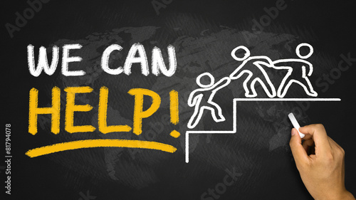 Obraz w ramie we can help concept