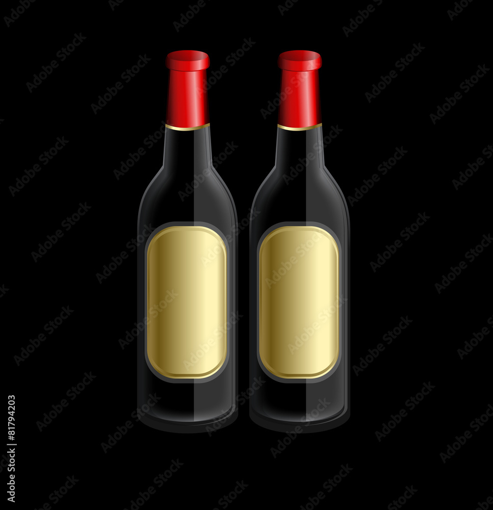 Royal Champagne Bottles with Golden Label Royal Champagne Bottles with Golden Label