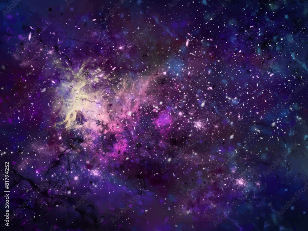 Galaxy background illustration, deep and colorful