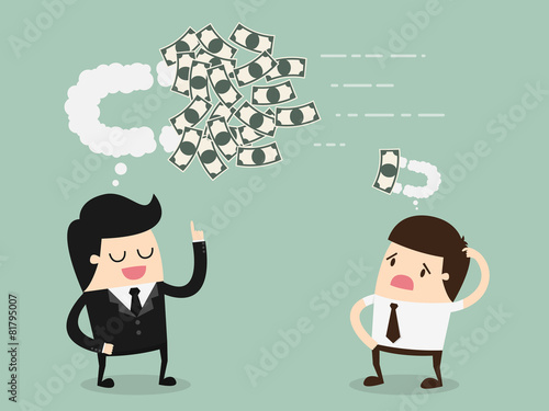 The Power of Though. Cartoon Vector Illustration