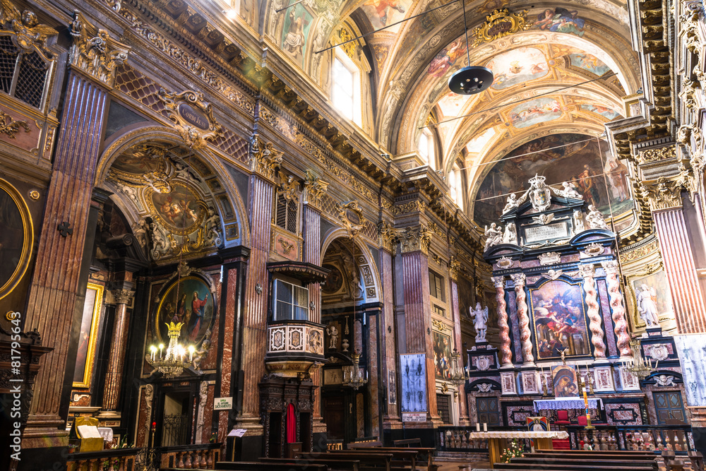 The interior of San Francesco da Paola Church in Turin