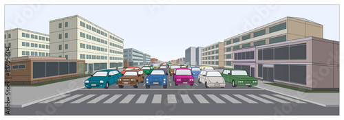 Urban Road with Cars.