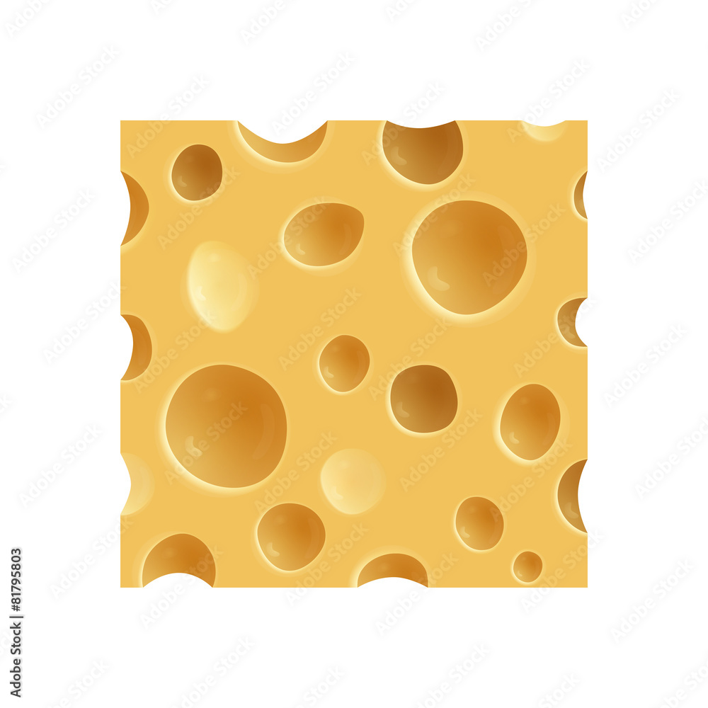 Piece of cheese with holes pattern Piece of cheese with holes pattern