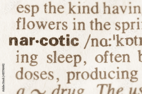 Dictionary definition of word narcotic