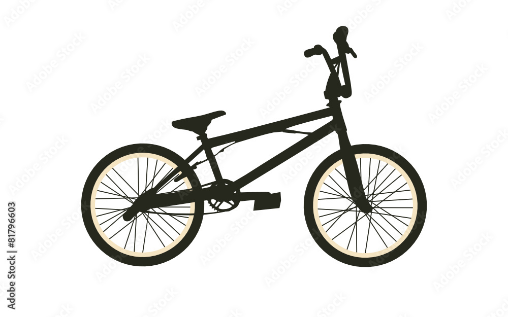 Fototapeta premium BMX Bike. Black Silhouette on White Background