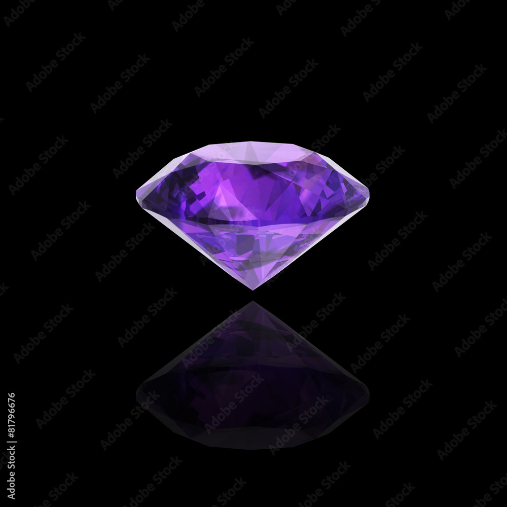 Fototapeta premium Purple diamond on white background
