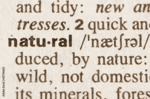 Dictionary definition of word natural