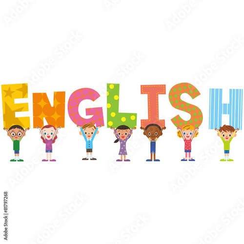 英語タイトルと子供達