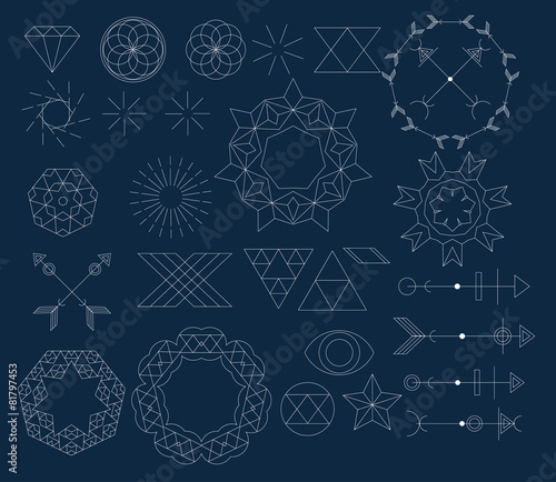 set of trendy geometric icon and design element