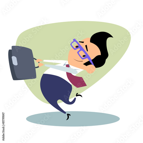 Businessman throwing the portfolio as a hammer business theme sp