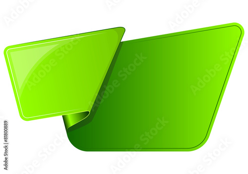 Sticker with curled up edge.