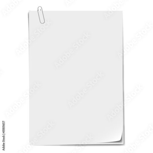 Sheets of paper and paper clips