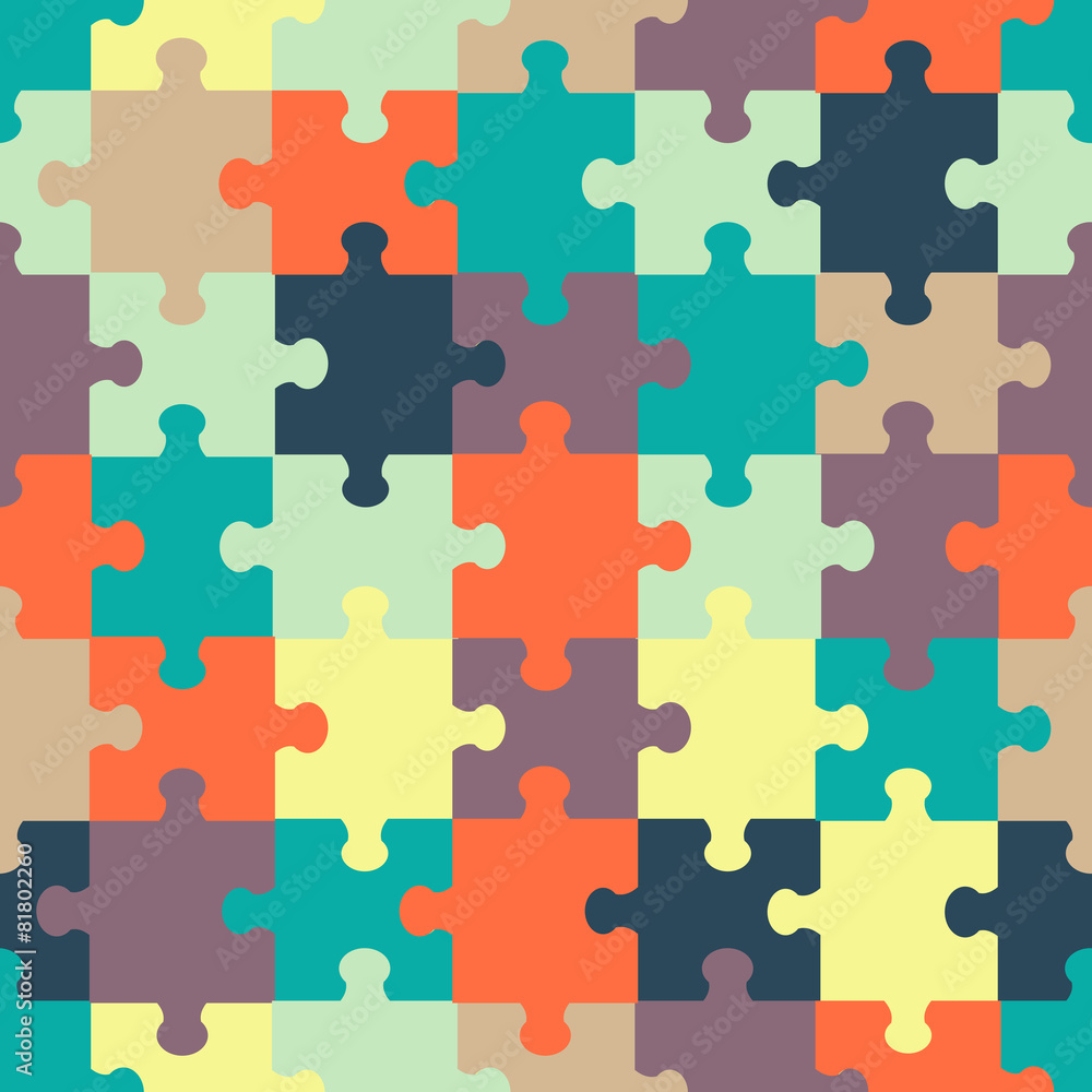 Seamless abstract colorful background made of jigsaw puzzle Seamless abstract colorful background made of jigsaw puzzle