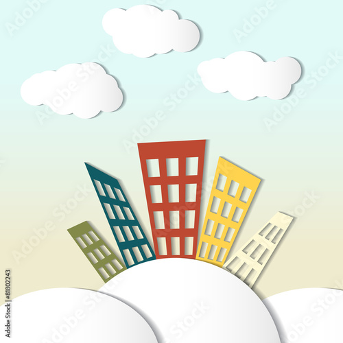 Paper houses and clouds