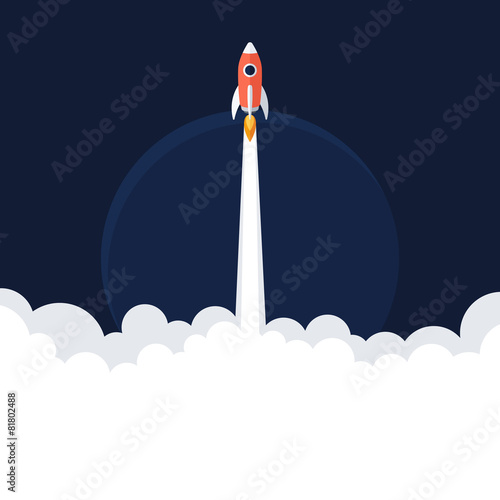 Flat designt business startup launch concept.