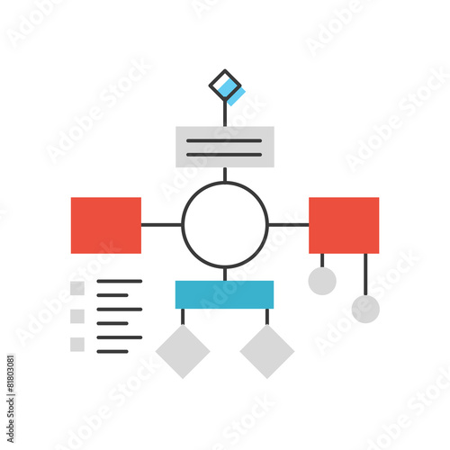 Workflow chart flat line icon concept
