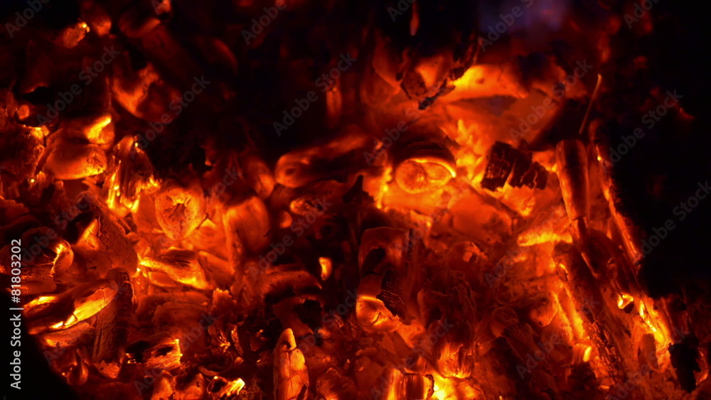 The outdoors fire (coal). Heat and powerful flame The outdoors fire (coal). Heat and powerful flame