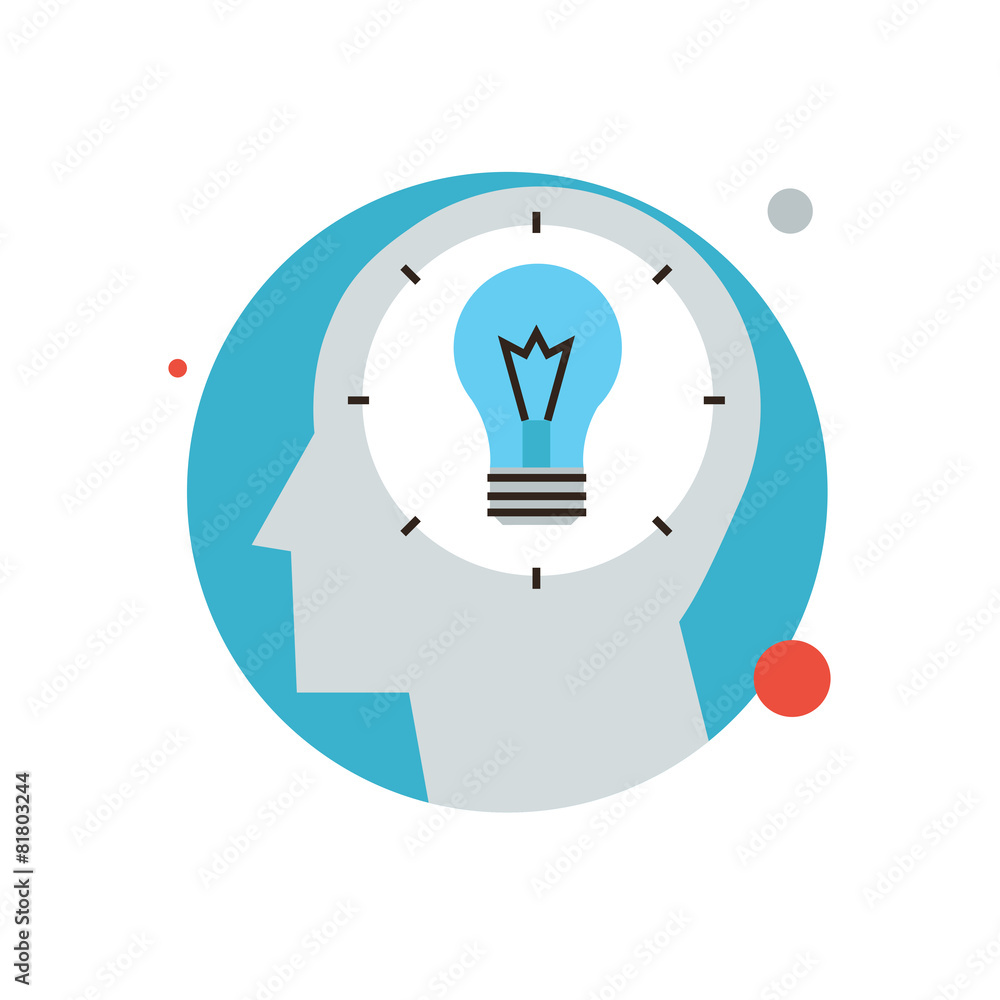 Success idea flat line icon concept Success idea flat line icon concept