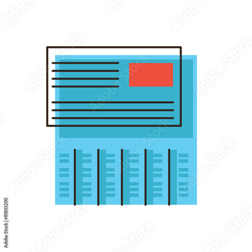 Street advertising flat line icon concept