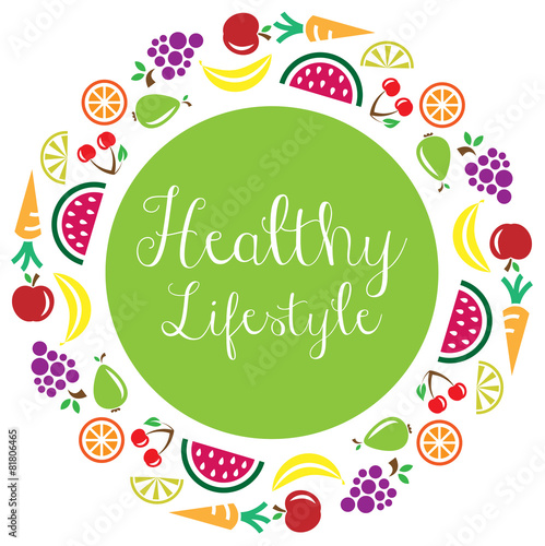 healthy lifestyle vector circle