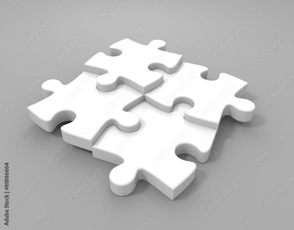 Obraz premium 3D blank puzzle pieces