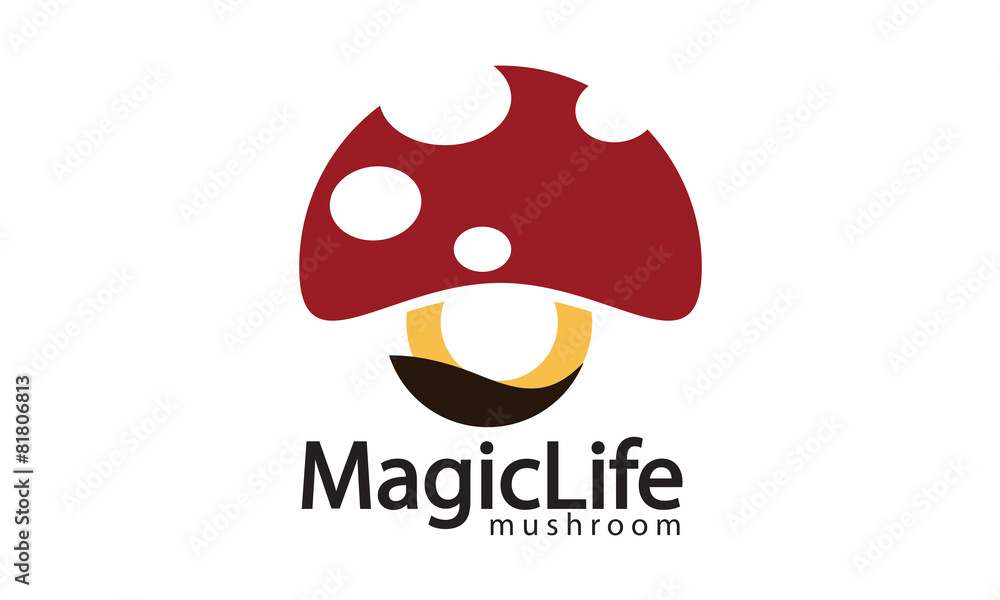 Obraz premium Mushroom logo on white background