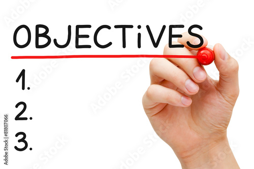Blank Objectives List Concept photo