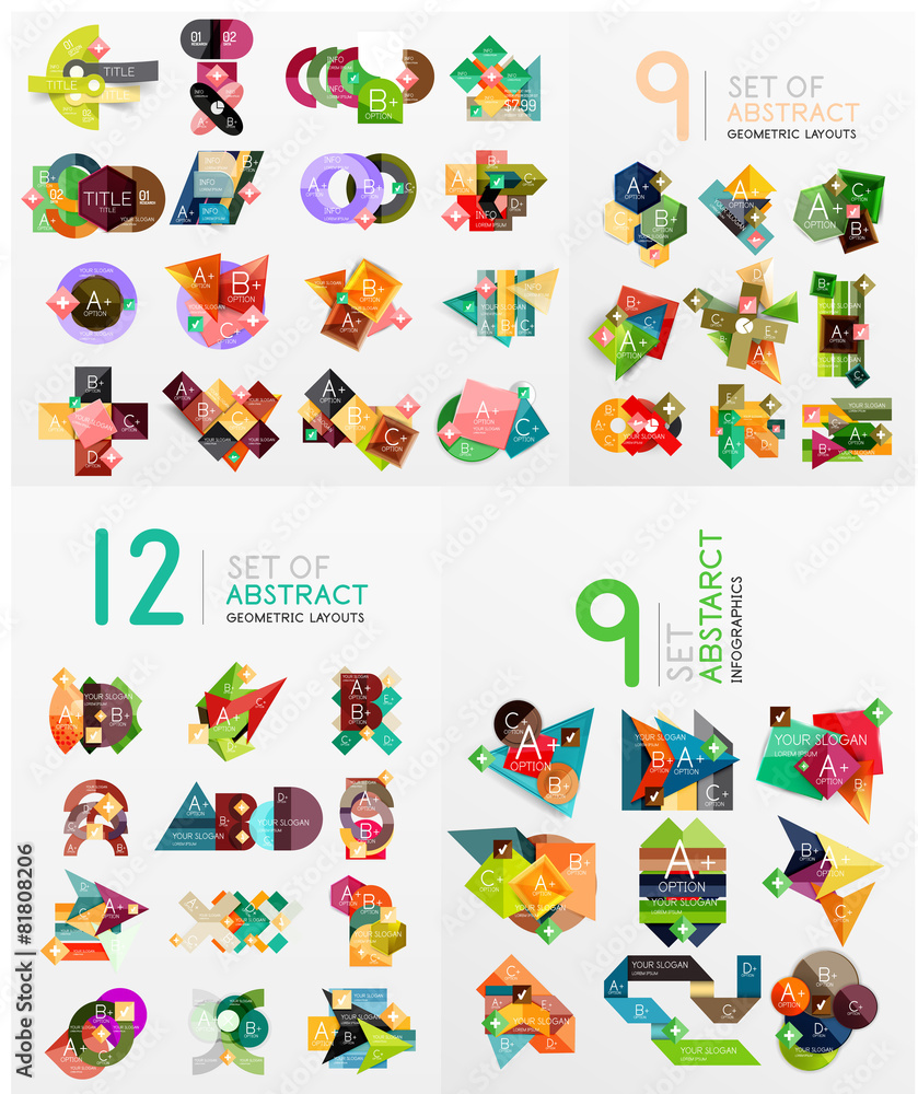 Mega collection of paper graphic banners, labels Mega collection of paper graphic banners, labels