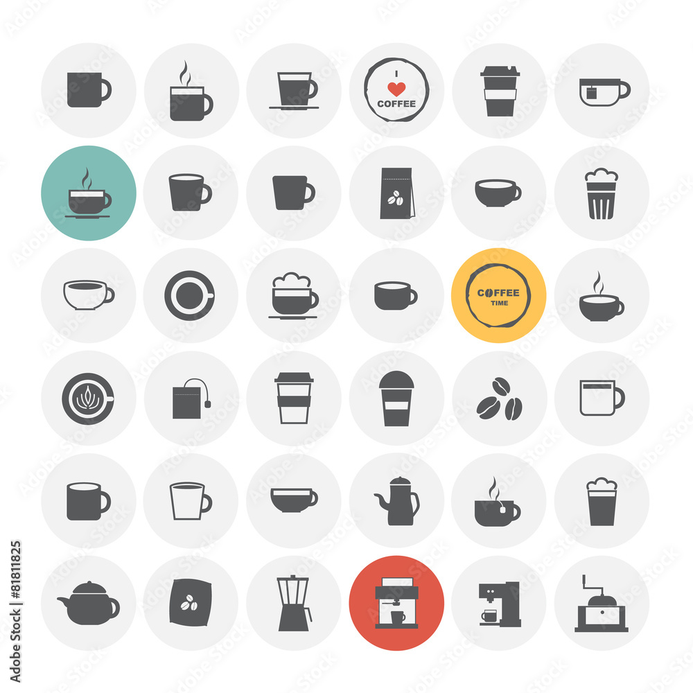 Coffee icons set. Vector Illustration. Coffee icons set. Vector Illustration.