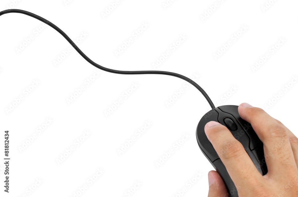 hand holding computer mouse on white backgound hand holding computer mouse on white backgound