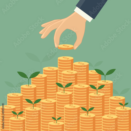 Business growing money concept. Vector illustration
