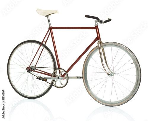 Stylish hipster bicycle isolated on white