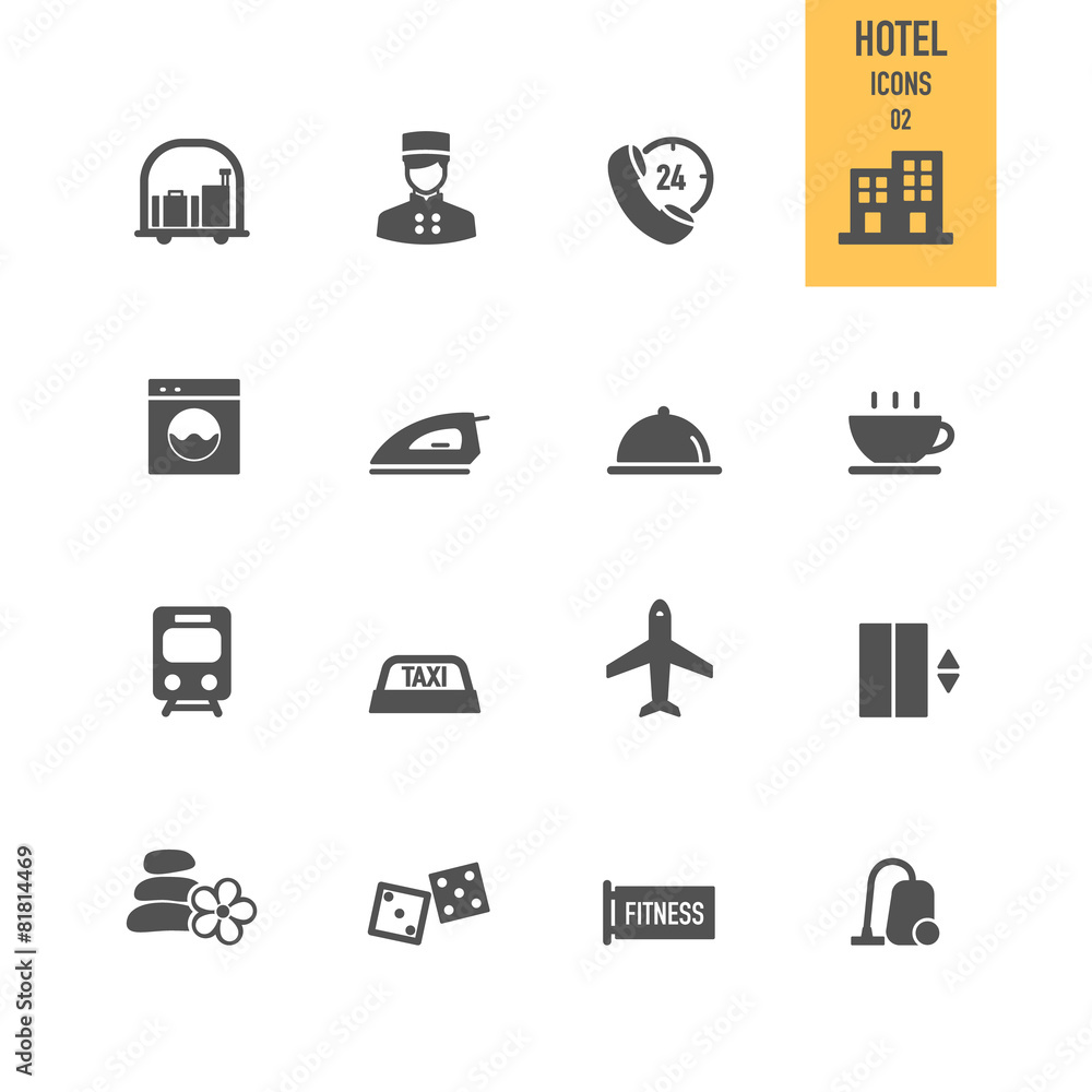 Hotel icons set. Vector illustration. Hotel icons set. Vector illustration.