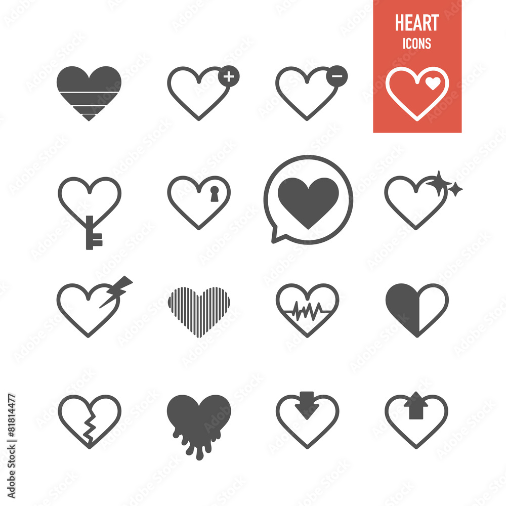 Heart icons. Vector illustration. Heart icons. Vector illustration.
