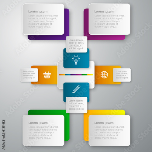 Vector illustration infographics paper rectangles