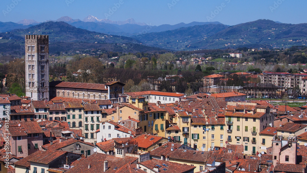 Panoramic view on Lucca, Tuscany