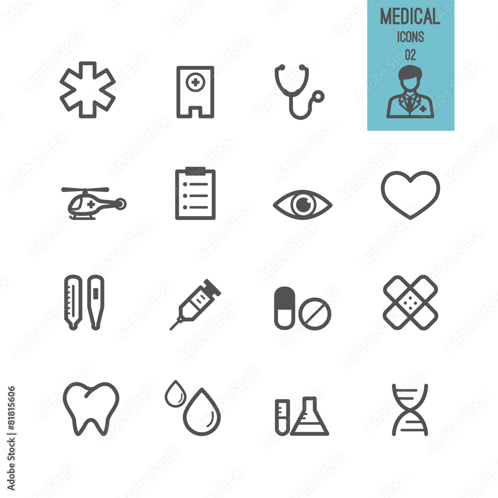 Set of medical icons. Vector illustration. Set of medical icons. Vector illustration.