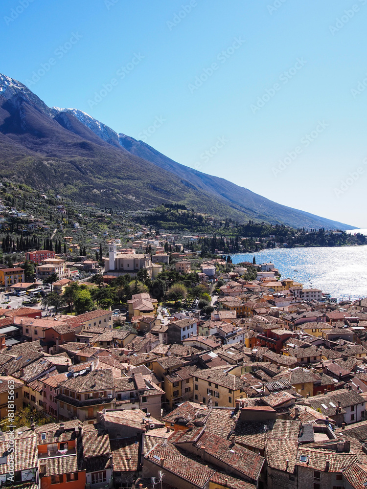 View on Malcesine from Castello Scaligero, Italy