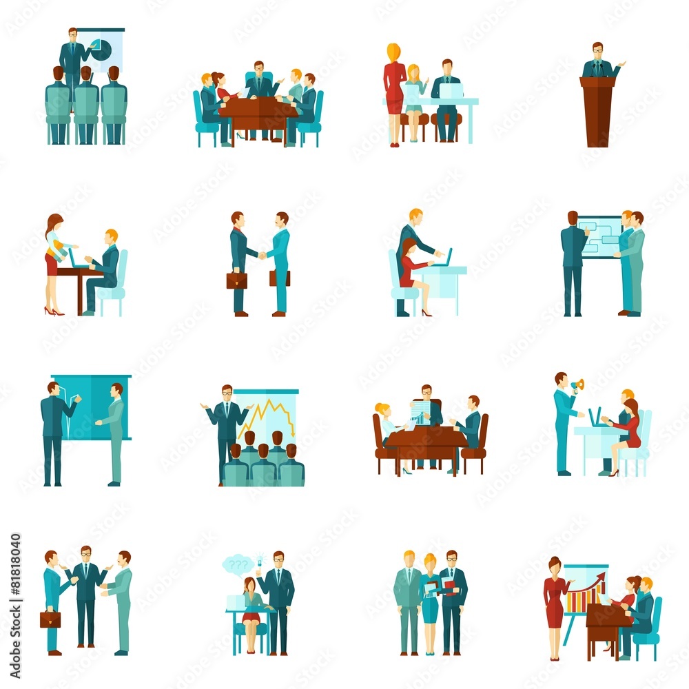Business Training Flat Icons