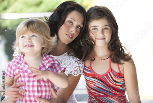 Mother with her beautiful daughters