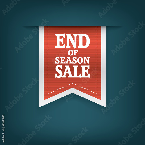 End of season sales ribbon elements. Sale bookmarks with text