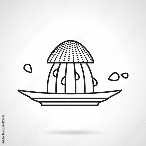 Citrus juicer black line vector icon