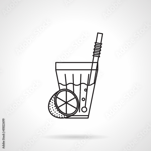 Lemonade black line vector icon