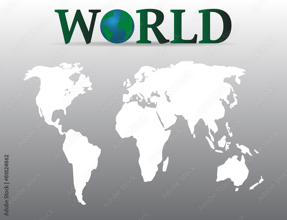 White world map with nice headline White world map with nice headline